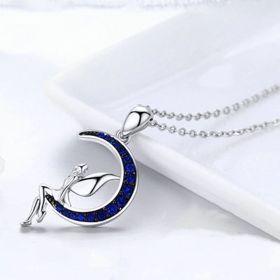 Lucky Fairy Blue Moon Pendant Necklace