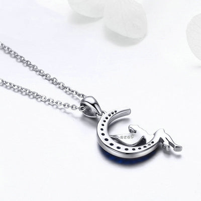 Lucky Fairy Blue Moon Pendant Necklace