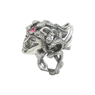 Sterling Silver Medusa Birthstone Ring