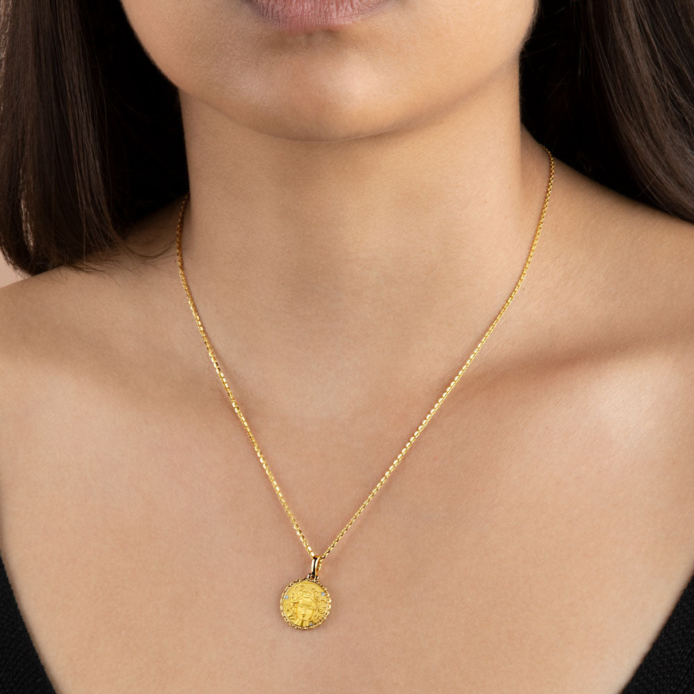 Gold Medusa Medallion Necklace