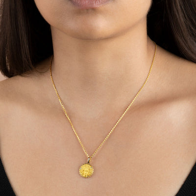 Gold Medusa Medallion Necklace