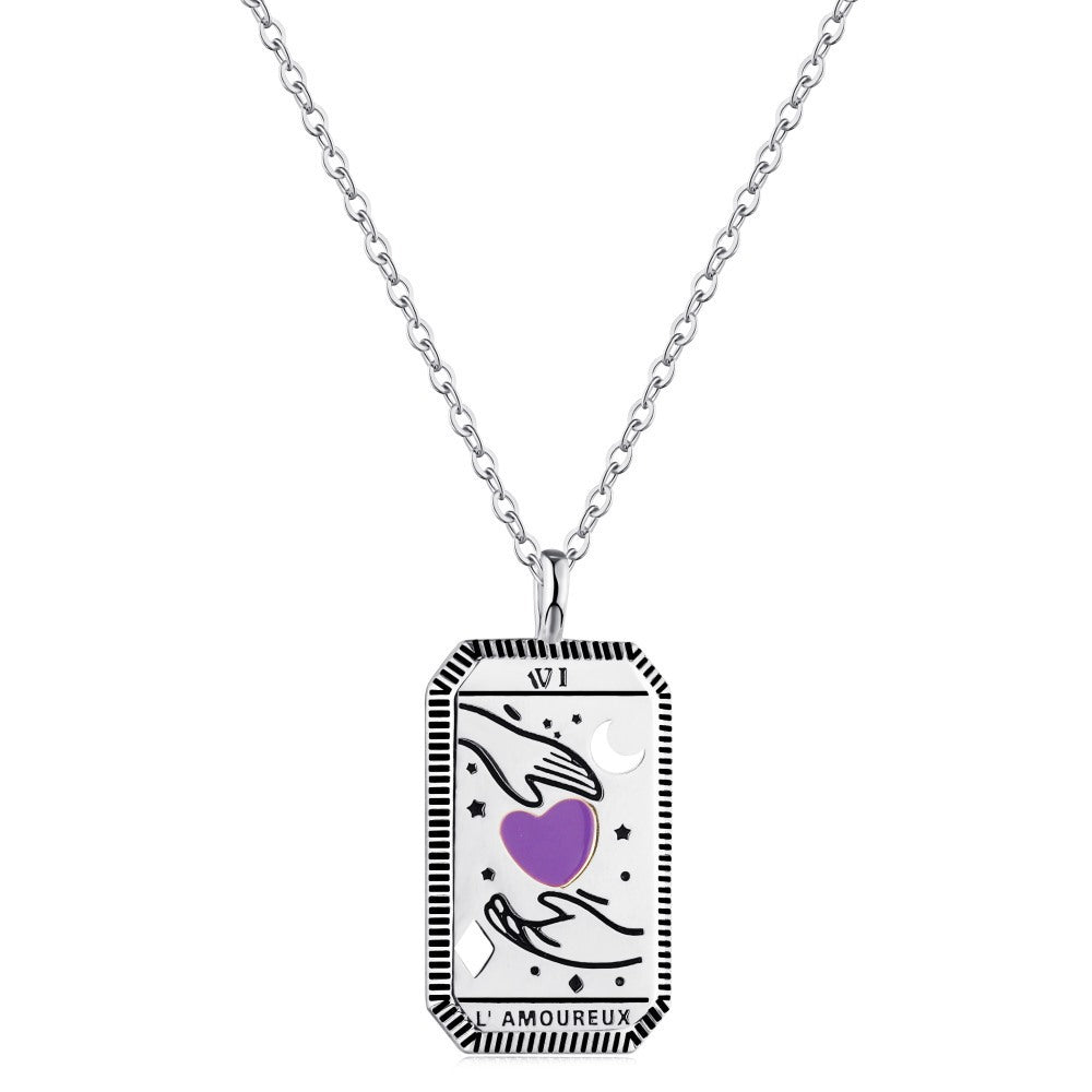 Sterling Silver Tarot Card Necklace