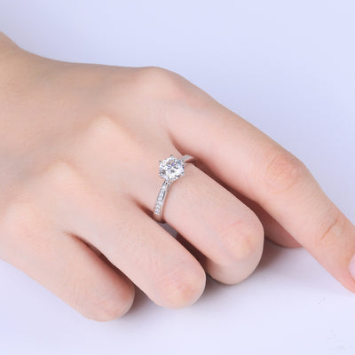 Forever One Moissanite Elegant Engagement Ring