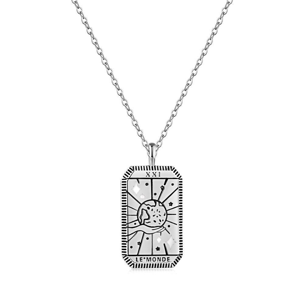 Sterling Silver Tarot Card Necklace