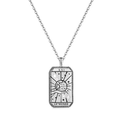 Sterling Silver Tarot Card Necklace