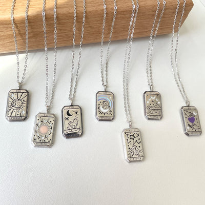 Sterling Silver Tarot Card Necklace