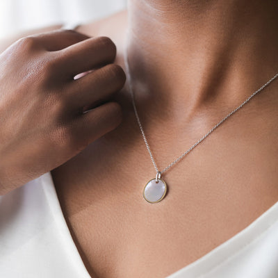 Sterling Silver White Shell Pendant Necklace