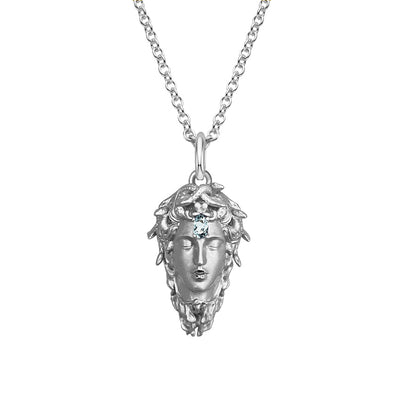 Sterling Silver Medusa Birthstone Necklace