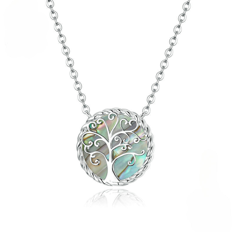 Sterling Silver Abalone Tree of Life Necklace