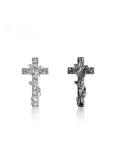 Sterling Silver Vintage Cross Earrings