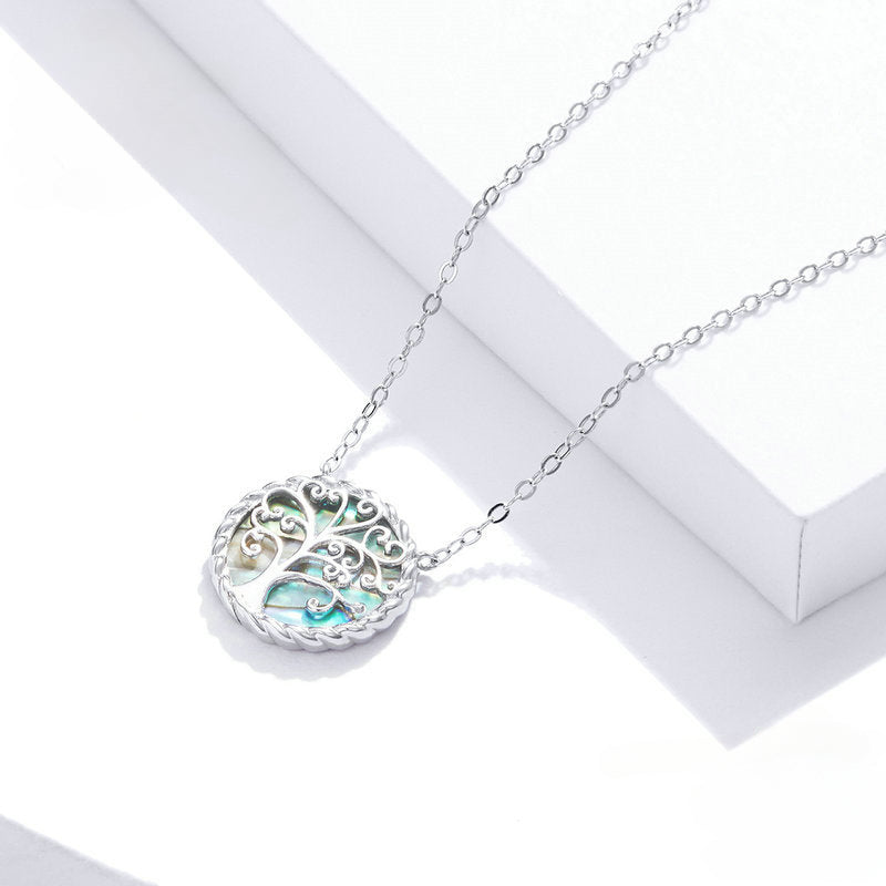 Sterling Silver Abalone Tree of Life Necklace