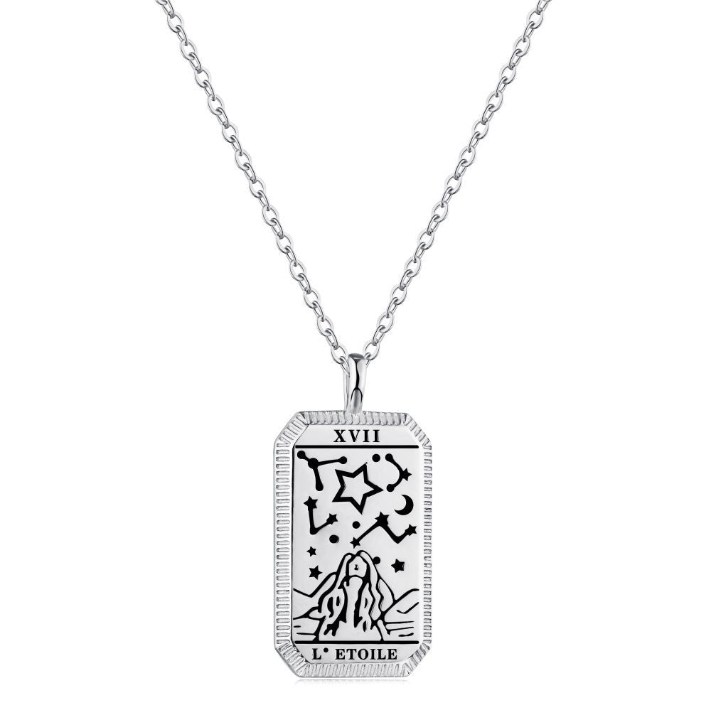 Sterling Silver Tarot Card Necklace