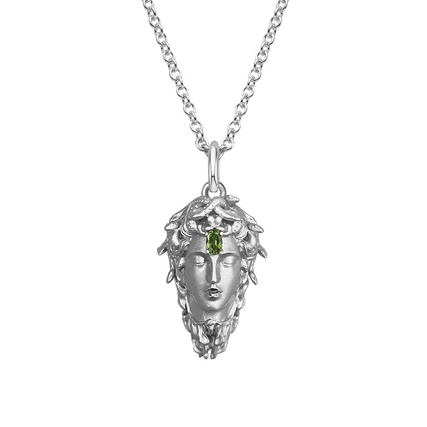 Sterling Silver Medusa Birthstone Necklace