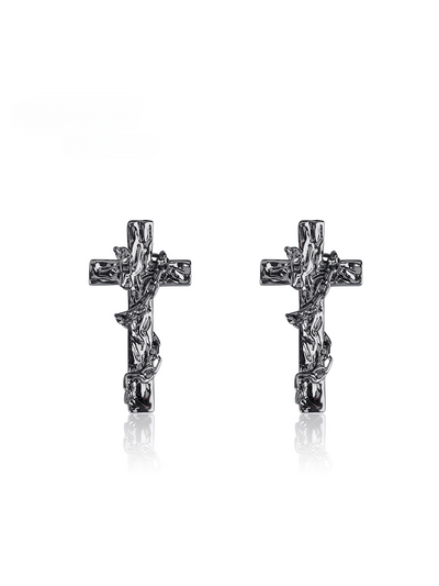 Sterling Silver Vintage Cross Earrings