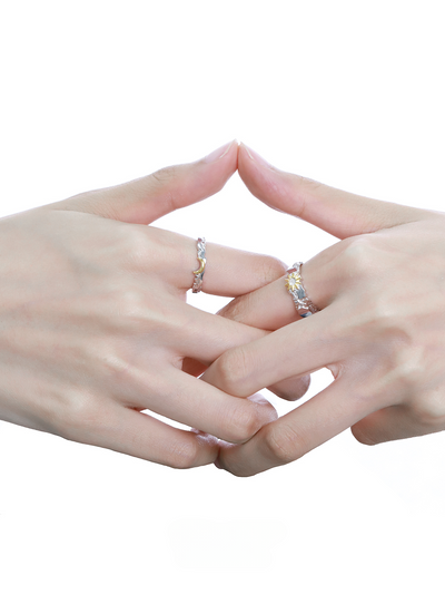 Sterling Silver Sun & Moon Couple Rings