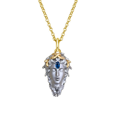 Gold Plated Sterling Silver Medusa Birthstone Necklace