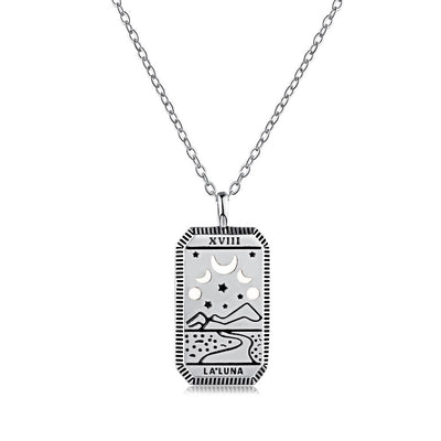 Sterling Silver Tarot Card Necklace