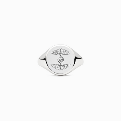 Sterling Silver Connecting Tree of Life Ring Women Men Signet Rings