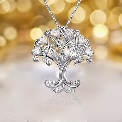 Sparkling Cubic Zirconia Tree of Life Necklace