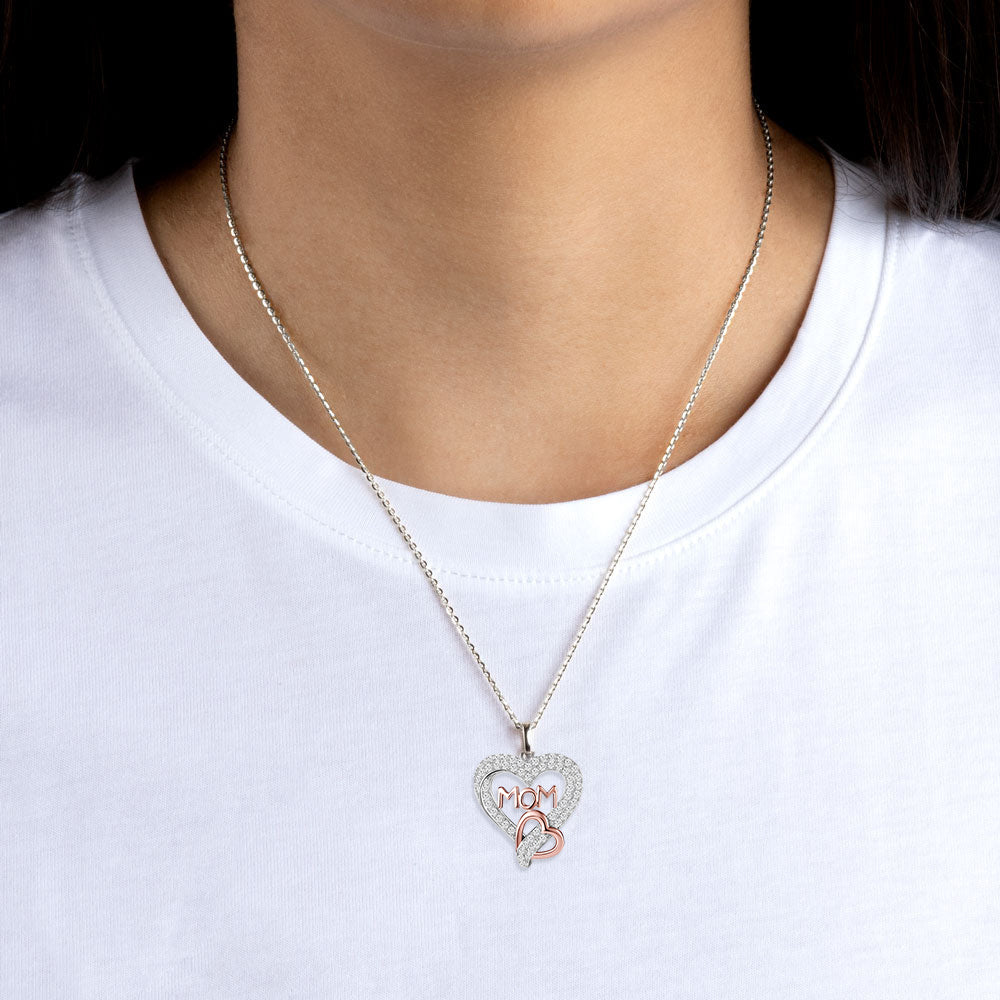 Dainty Crystal Pendant heart link necklace