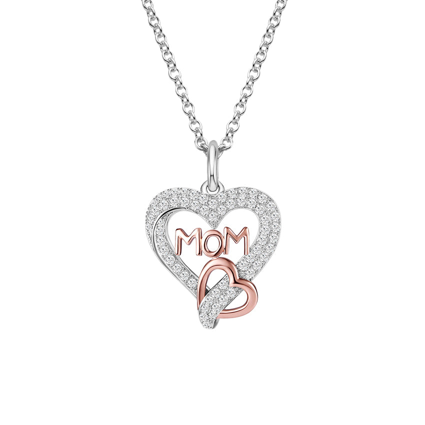 Dainty Crystal Pendant heart link necklace