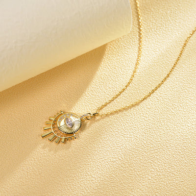 Evil Eye Gold Filled Necklace Sun And Moon Necklace