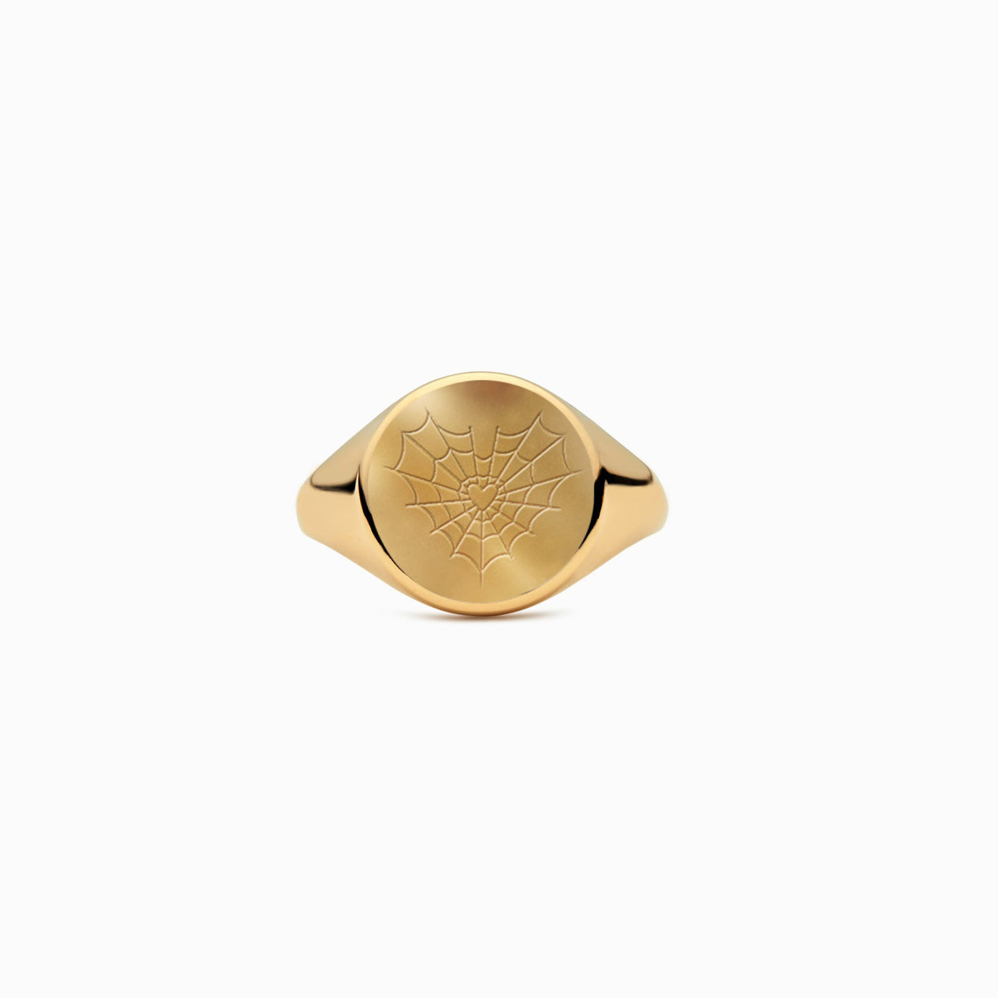 Gold Plated Sterling Silver Heart Spider Web Ring