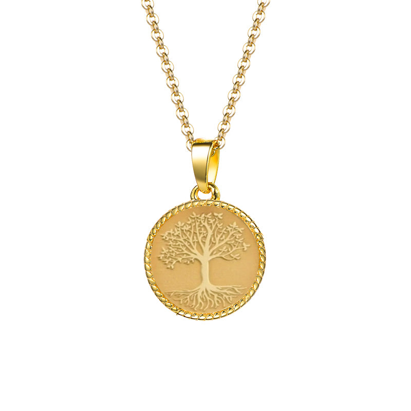 Gold Plated Tree of life  Engraved Necklace