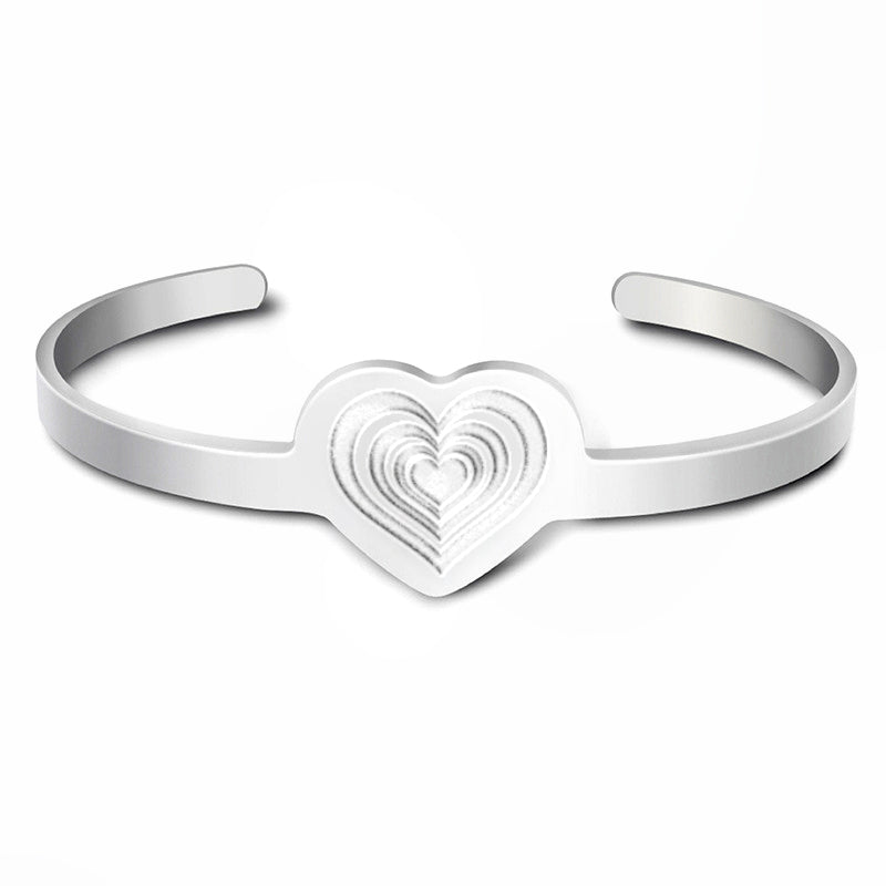 Sterling Silver Infinite Heart Cuff Bracelet