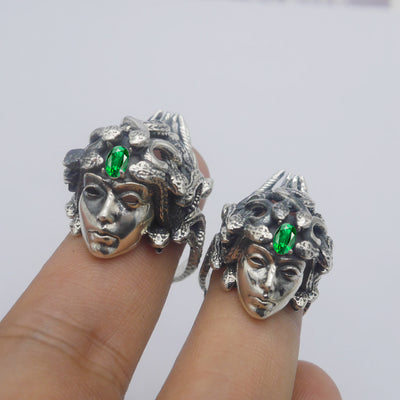 Sterling Silver Medusa Birthstone Ring