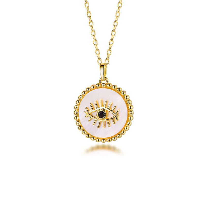 Mother of Pearl Evil Eye Loose Charm Necklace