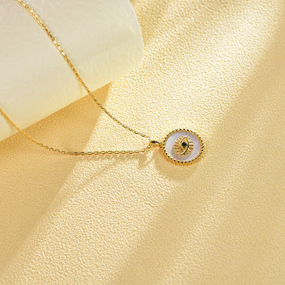 Mother of Pearl Evil Eye Loose Charm Necklace