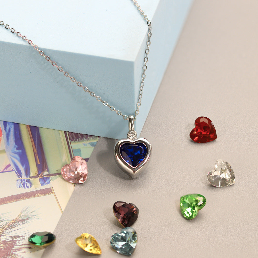 Interchangeable Cubic Zirconia Pendant Necklace