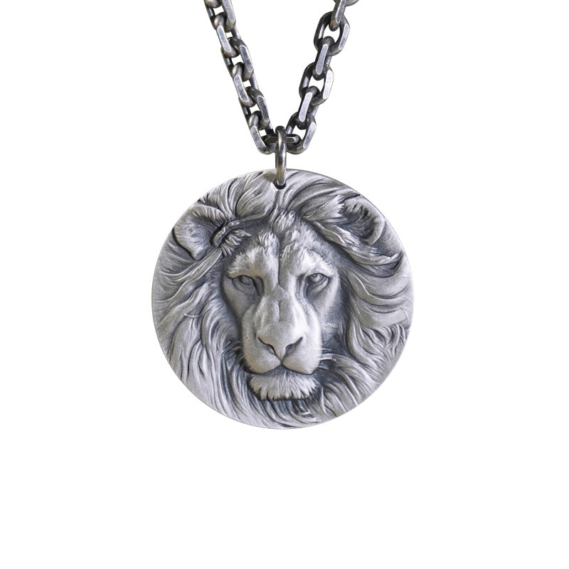 Vintage Stereoscopic Lion Pendants Necklace