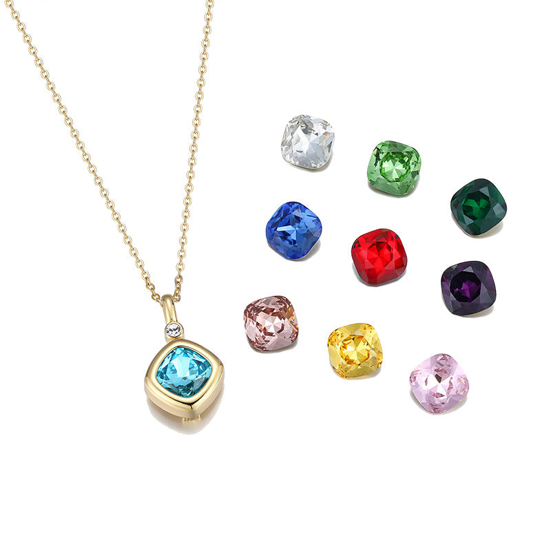 Interchangeable Cubic Zirconia Pendant Necklace