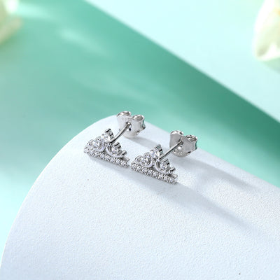 Sterling Silver Princess Royal Crown Earrings