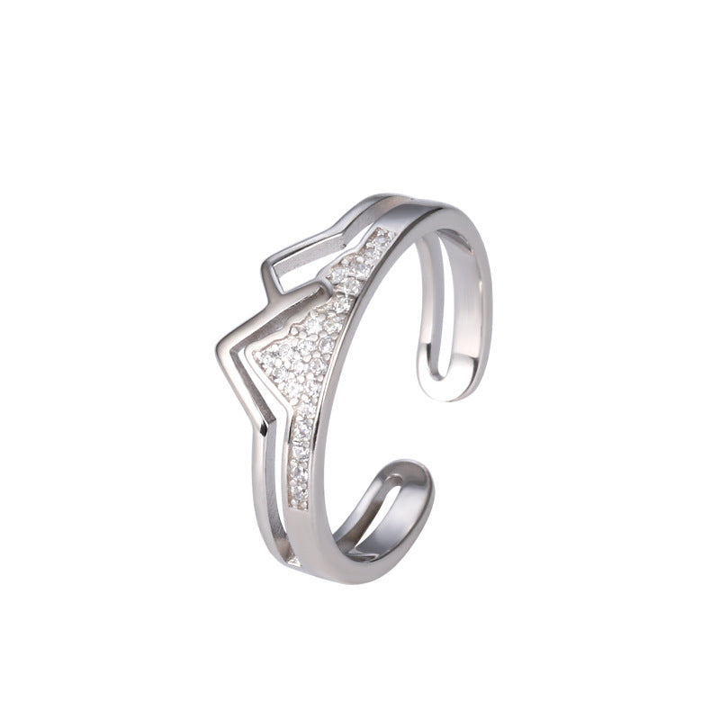 Sterling Silver Mountain Range Ring