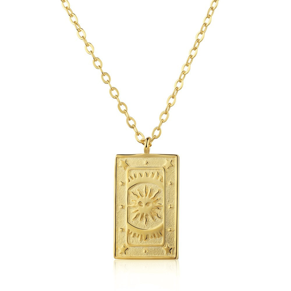 Tarot Sun Star Evil Eye Pendant Necklace