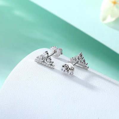 Sterling Silver Princess Royal Crown Earrings