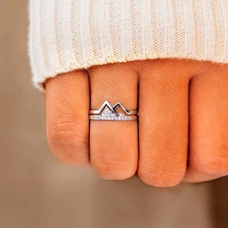 Sterling Silver Mountain Range Ring