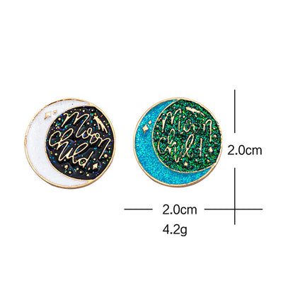 Magic Night Sky Moon and Stars Brooches Collar Pin