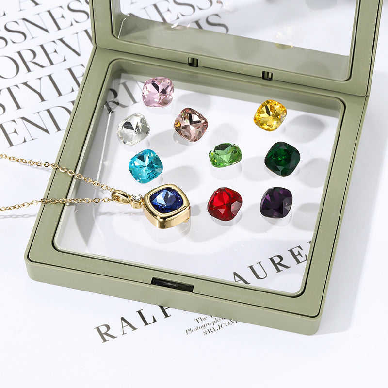 Interchangeable Cubic Zirconia Pendant Necklace