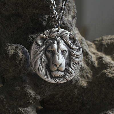 Vintage Stereoscopic Lion Pendants Necklace