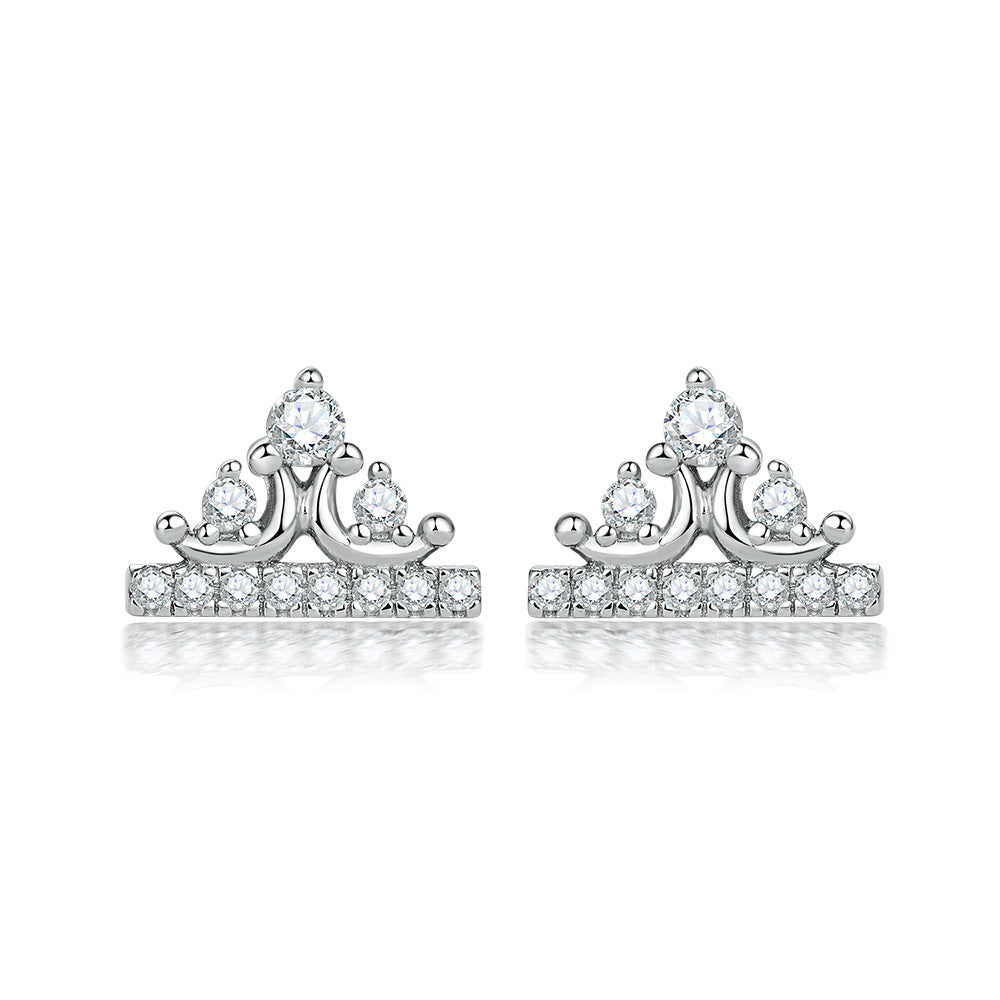 Sterling Silver Princess Royal Crown Earrings