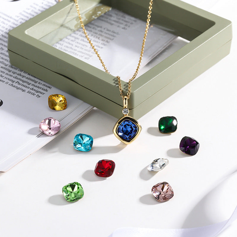 Interchangeable Cubic Zirconia Pendant Necklace