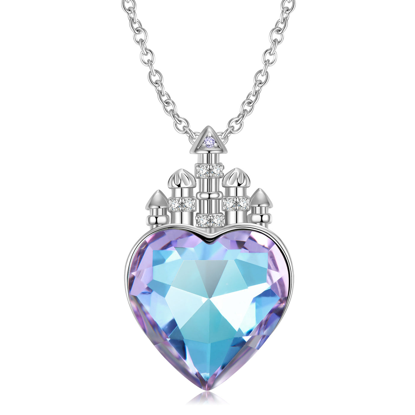 Purple Love Castle Pendant Necklace