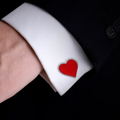 Stainless Steel Colorful Heart Cufflinks