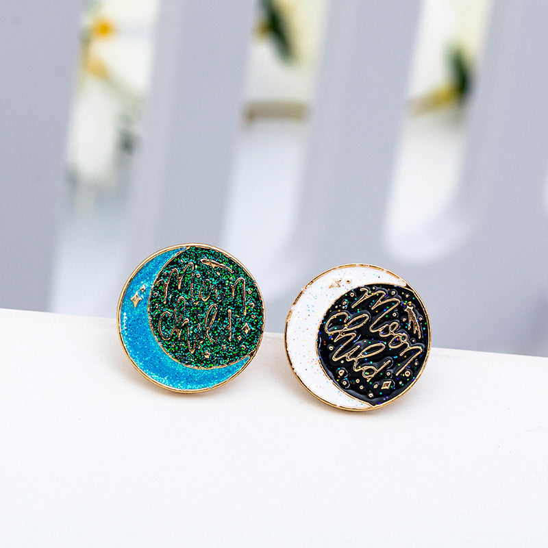 Magic Night Sky Moon and Stars Brooches Collar Pin