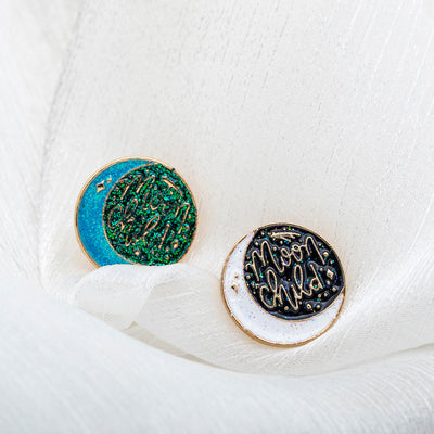 Magic Night Sky Moon and Stars Brooches Collar Pin