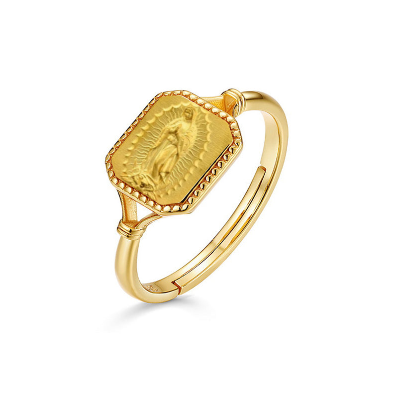 14k Gold Plated Virgin Mary Virgen Maria Lady Guadalupe Ring